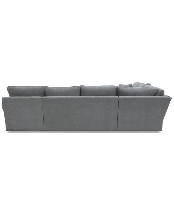 Furniture Zaniel 138" 3PC Fabric Sectional with Chaise, Created for Macy's & Reviews Furniture