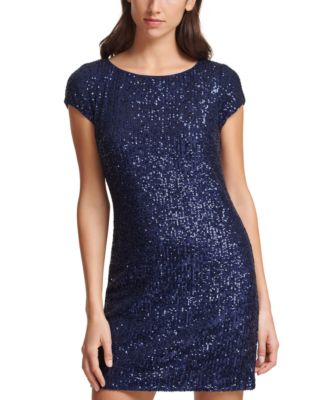 vince camuto sequin cap sleeve sheath dress