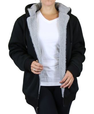 black sherpa lined hoodie