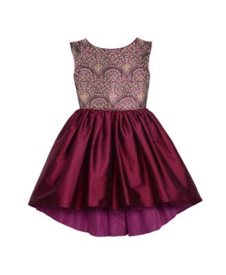 berry jacquard dress