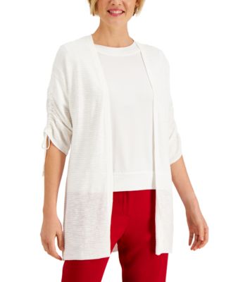 ruched sleeve cardigan