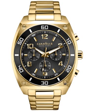 Caravelle New York by Bulova Men's Chronograph Gold-Tone Stainless ...