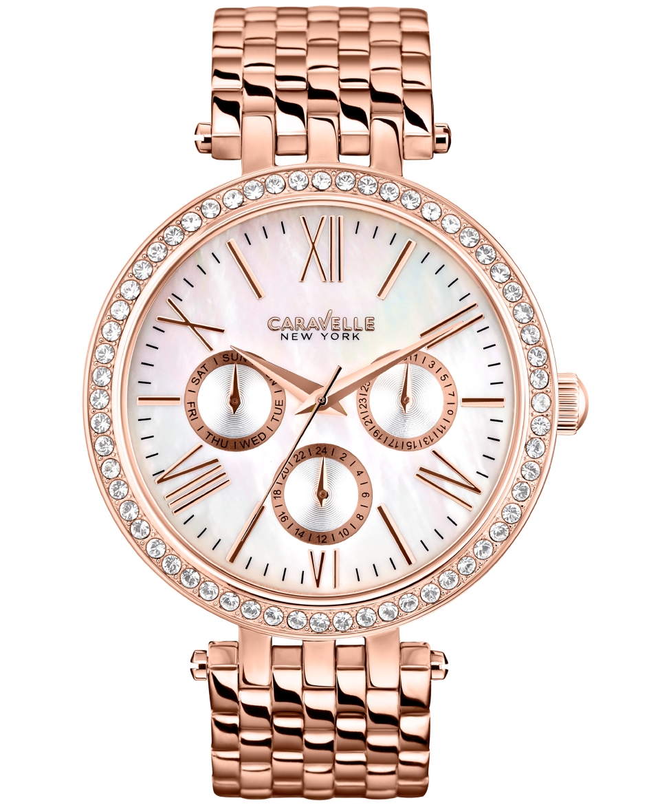 Caravelle New York by Bulova Womens Rose Gold Tone Stainless Steel Bracelet Watch 38mm 44N101   Watches   Jewelry & Watches
