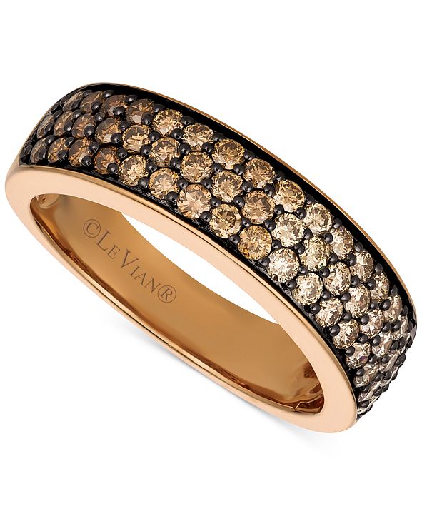 Le Vian Chocolate Diamond Pavé Band (7/8 ct. t.w.) in 14k Rose Gold ...