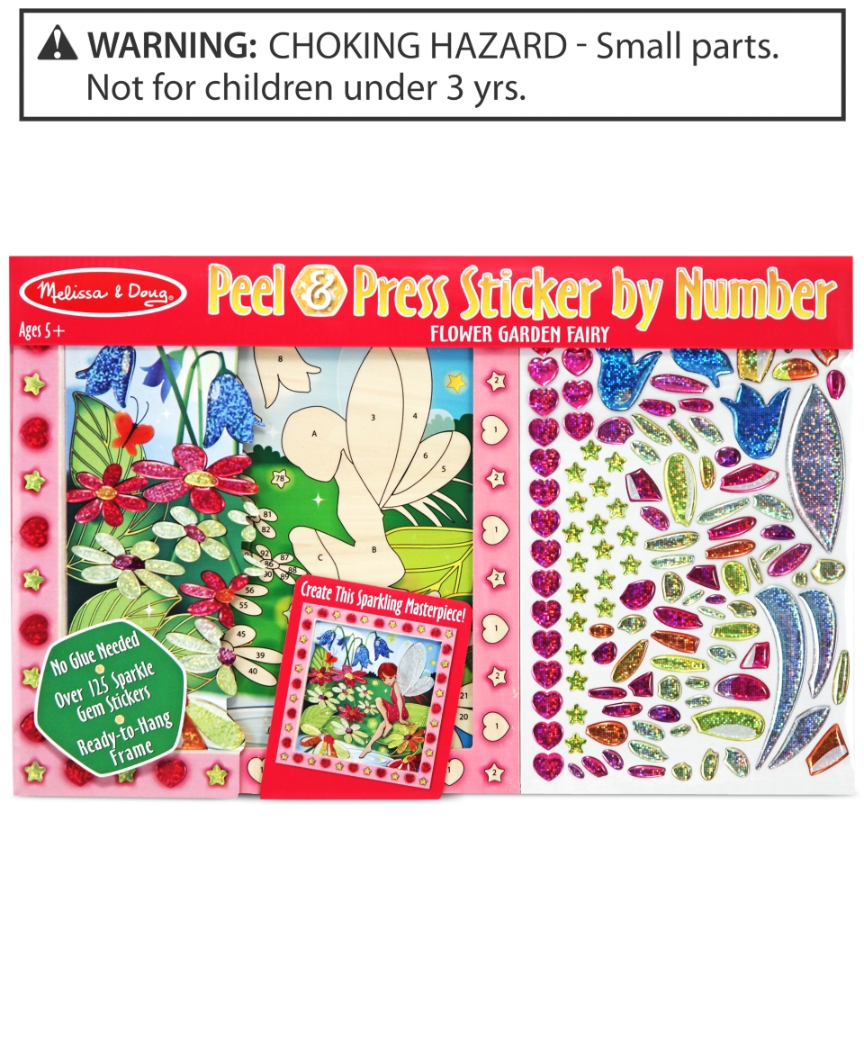 Melissa and Doug Kids Toy, Peel & Press Sticker by Number Flower Garden Fairy Set   Kids
