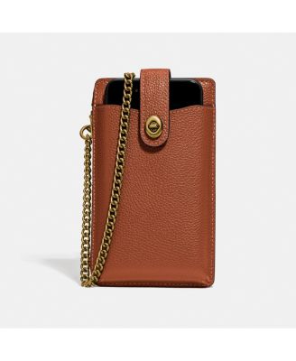 coach phone crossbody in pebbled leather