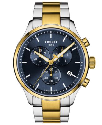 Мужские швейцарские часы-хронограф Tissot Chrono XL Classic с двухцветным браслетом из нержавеющей стали, 45 мм