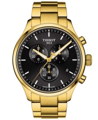 Мужские швейцарские часы-хронограф Tissot Chrono XL Classic с золотым браслетом из нержавеющей стали, 45 мм