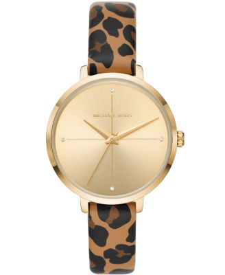 michael kors leopard print watch