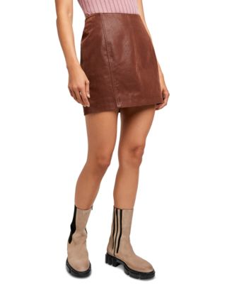 modern femme black vegan leather mini skirt