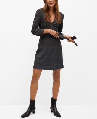 mango belt wrap dress