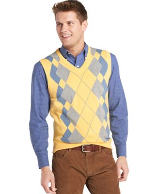 Izod Argyle Sweater Vest - Sweaters - Men - Macy's