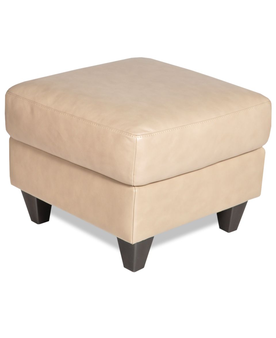 Umbria Leather Ottoman, 25W x 25D x 19H   Furniture