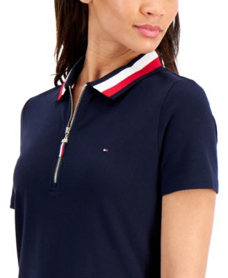 tommy hilfiger zip polo midi dress