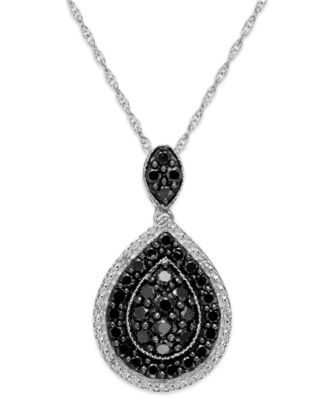 black and white diamond pendant