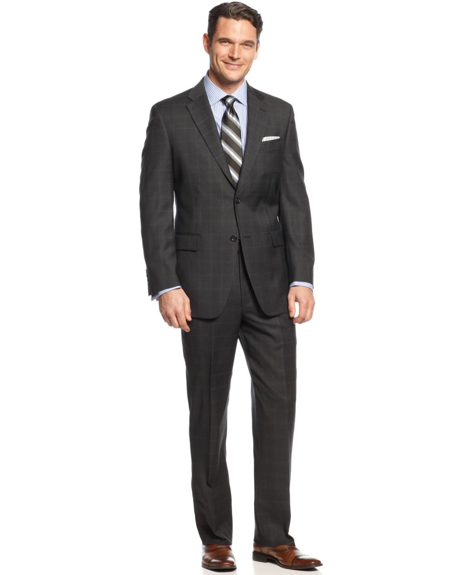 Jones New York Suit 24/7 Charcoal Solid Athletic Fit   Suits & Suit Separates   Men