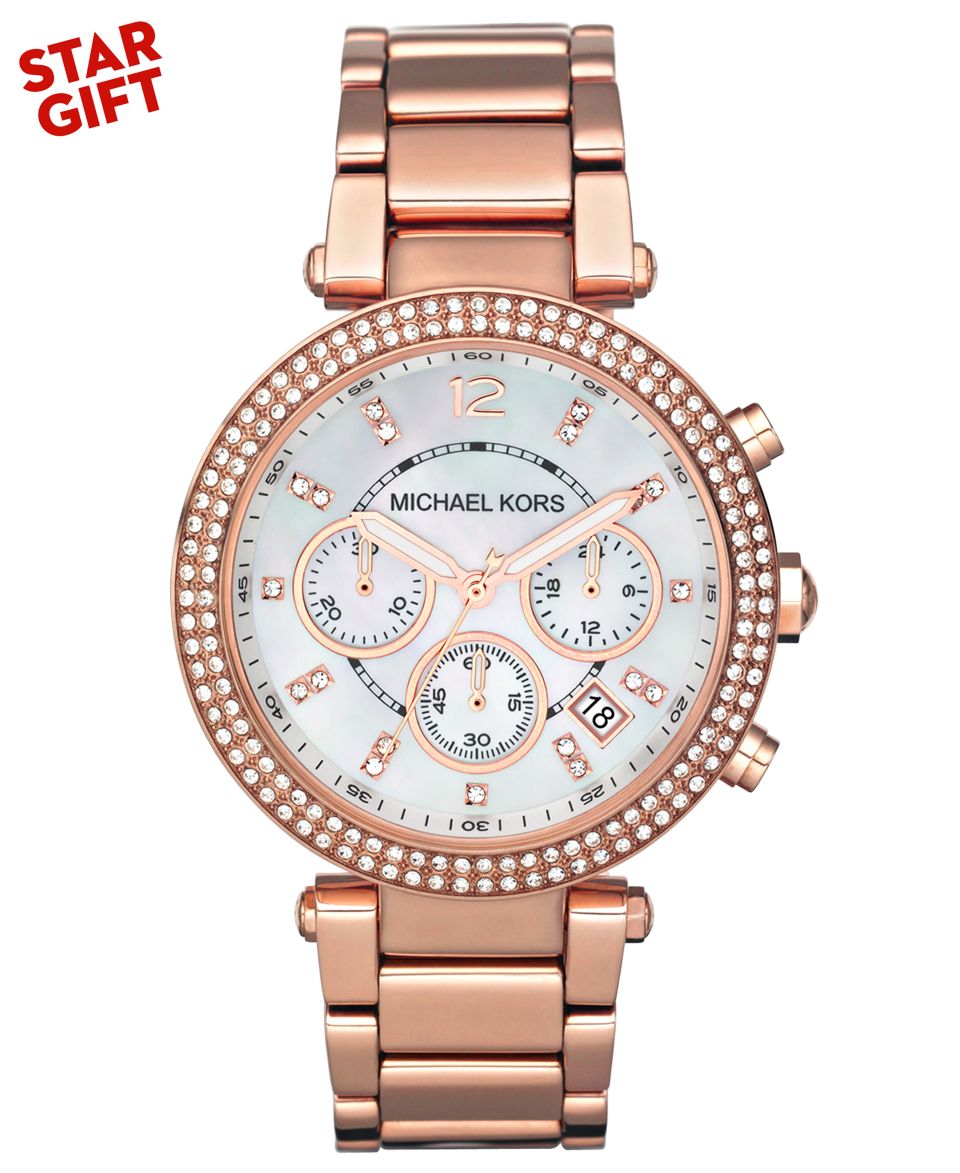 Michael Kors Womens Chronograph Pressley Rose Gold Tone Stainless Steel Bracelet Watch 39mm MK5836   Watches   Jewelry & Watches