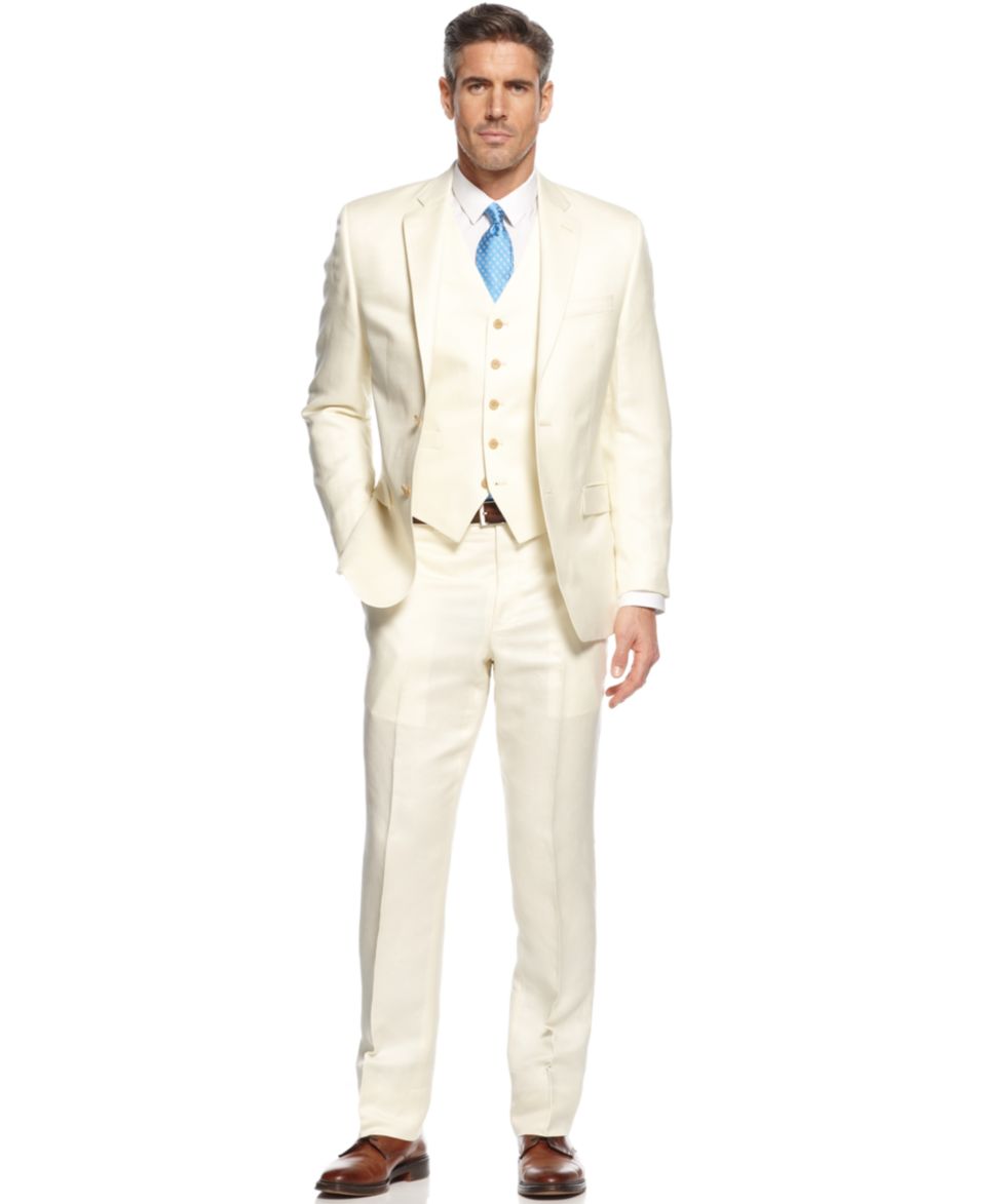 Calvin Klein Suit Natural Linen Slim Fit   Suits & Suit Separates   Men