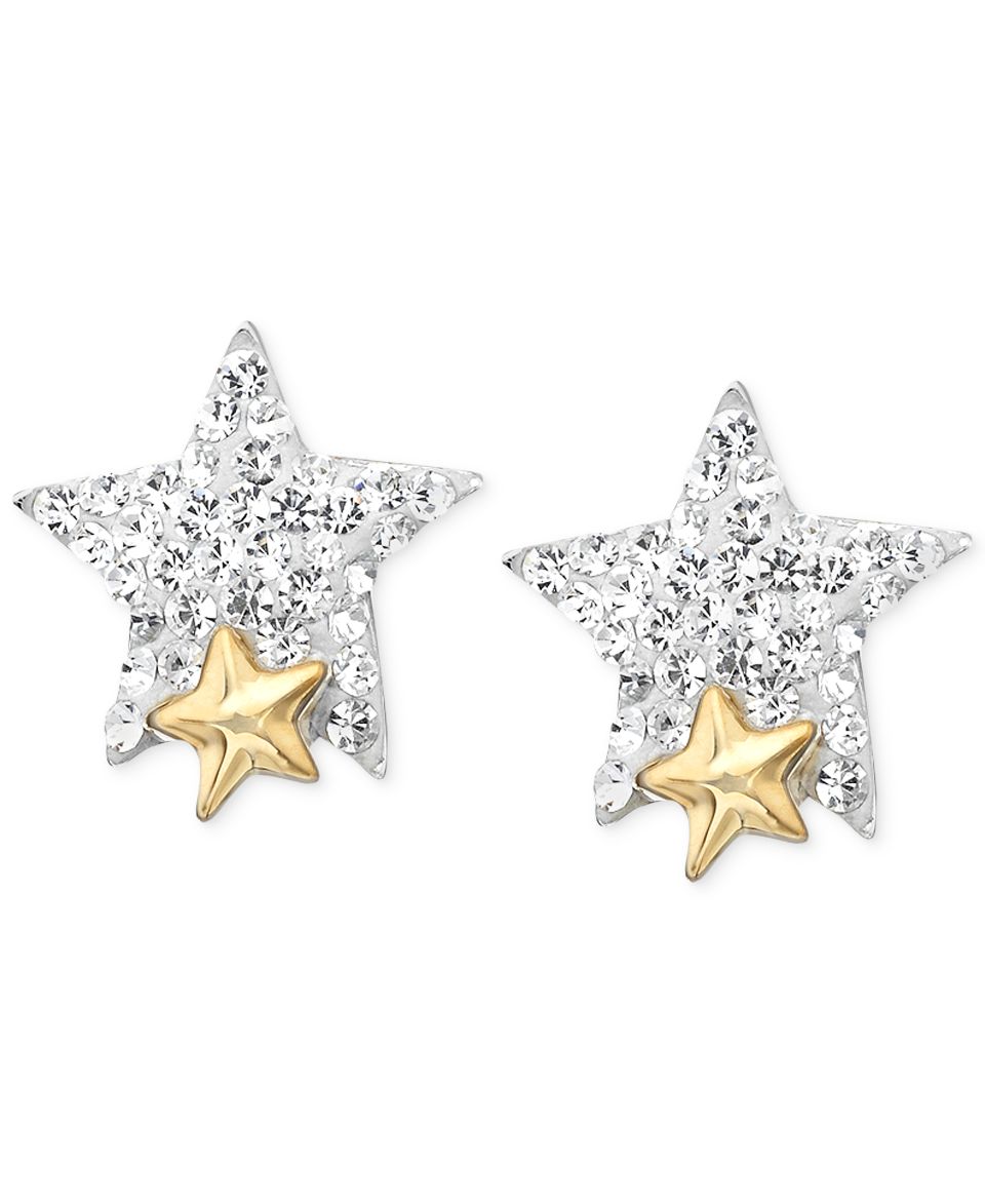 Swarovski Earrings, Rhodium Plated Crystal Starburst Stud Earrings