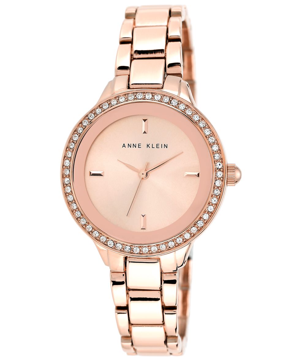 Anne Klein Watch, Womens Crystal Accent Rose Gold Tone Bracelet 31mm