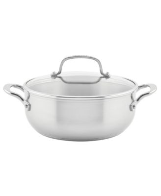 Индукционная кастрюля KitchenAid объемом 4 литра с 3-слойным дном из нержавеющей стали с крышкой