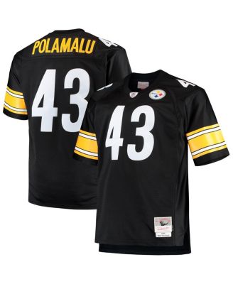 Мужская футболка Troy Polamalu Black Pittsburgh Steelers Big and Tall 2005 года выпуска, точная копия футболиста, вышедшего на пенсию.