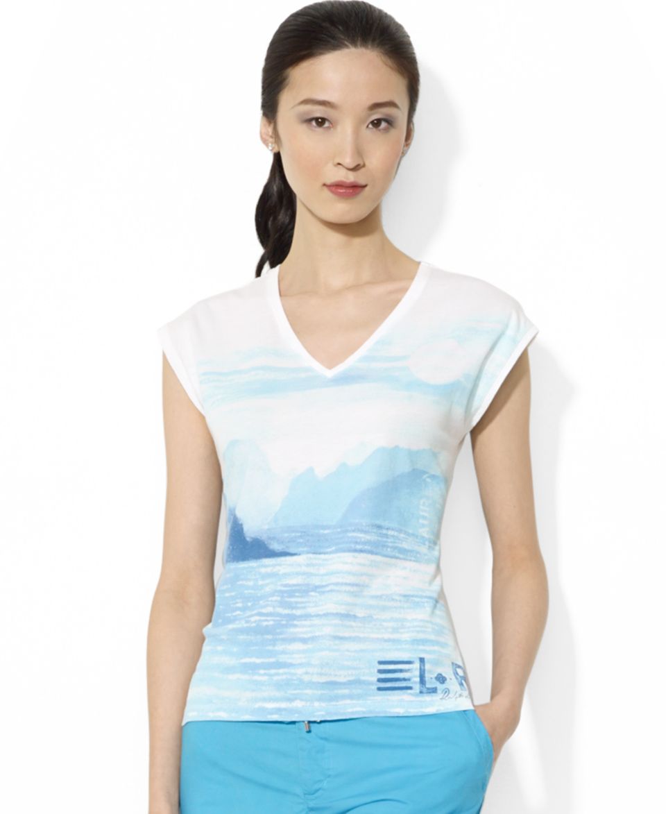 Lauren Ralph Lauren Short Sleeve Island Print Tee