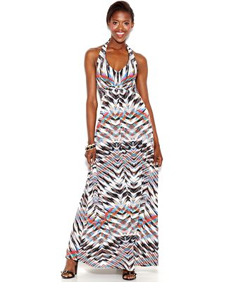 Jessica Simpson Printed Halter Maxi Dress - Dresses - Women - Macy's