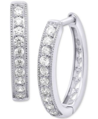 Серьги-кольца Forever Grown Diamonds 0,5 карат, серебристые