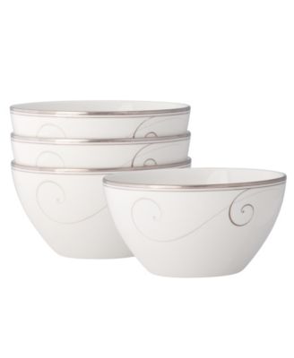 Набор Noritake Platinum Wave из 4 мисок для риса, 6 дюймов, 22 унции.