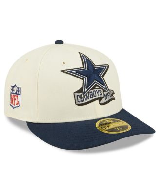 Мужская приталенная шляпа New Era кремового цвета, темно-синие Dallas Cowboys 2022 с низким профилем по бокам, 59 футов 52 дюйма