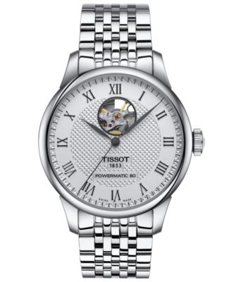 Мужские швейцарские автоматические часы Tissot Le Locle Powermatic 80 с открытым сердцем, браслет из нержавеющей стали, 39 мм