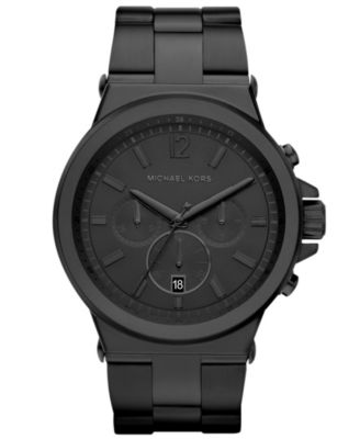 Мужские часы-браслет из нержавеющей стали с черным ионным покрытием Dylan Chronograph Michael Kors, 48 мм