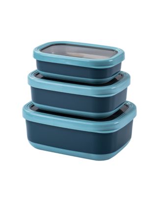 Контейнеры для пищевых продуктов Lille Home из нержавеющей стали, Набор из 3 штук, 470 мл, 900 мл,1,4 л, Темно-синий