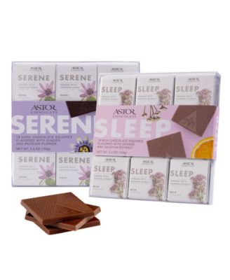 Astor Chocolate Herbal Duo с шоколадными квадратиками класса люкс в наборе Serene и Sleep по 2 упаковки, 36 штук
