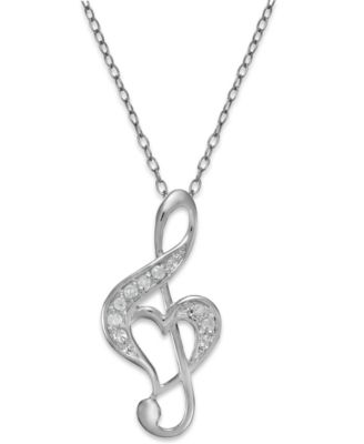 treble clef necklace sterling silver