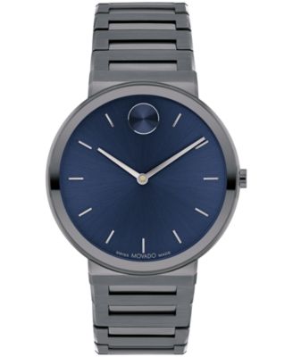 Мужские швейцарские кварцевые часы Movado Bold Horizon из серой стали с ионным покрытием, 40 мм