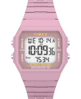 Мужские цифровые часы Timex Ironman Classic из силикона розового цвета 40 мм