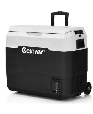 Портативный автомобильный холодильник Costway 53 QT с двухзонным охлаждением для автомобилей