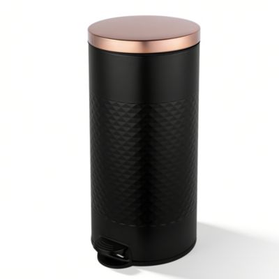 Мусорное ведро круглой формы на 8 галлонов/30 литров черного цвета с ромбовидным корпусом для кухни