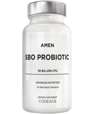 Пробиотическая добавка Amen, пробиотик SBO и органические пребиотики, 50 миллиардов кое, Ежедневная пробиотическая формула Flora для женщин и мужчин, 60 капсул белого цвета