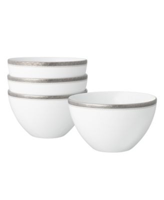 Набор 6-дюймовых мисочек для хлопьев Noritake Charlotta Platinum из 4 предметов, 29 унций, на 4 персоны
