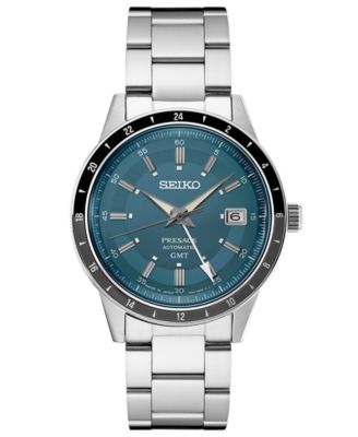 Мужские часы-браслет Seiko с автоматическим управлением Presage GMT из нержавеющей стали 41 мм