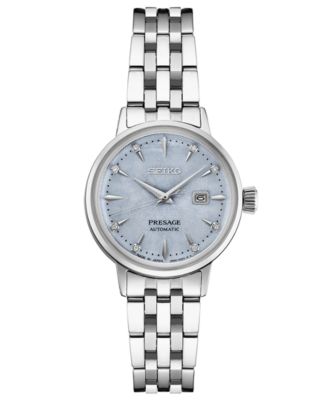 Женские часы Seiko с бриллиантом Presage Automatic (1/10 карата) на браслете из нержавеющей стали 30 мм
