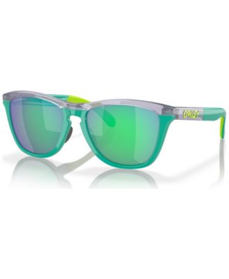 Солнцезащитные очки Oakley из мужской коллекции Frogskins, зеркальные OO9284 зеленого цвета