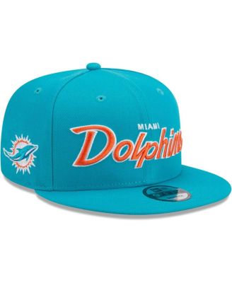 Мужская кепка-бейсболка New Era Aqua Miami Dolphins с основной надписью 9FIFTY Snapback