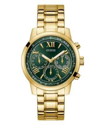 Женские многофункциональные золотые часы GUESS из нержавеющей стали диаметром 42 мм