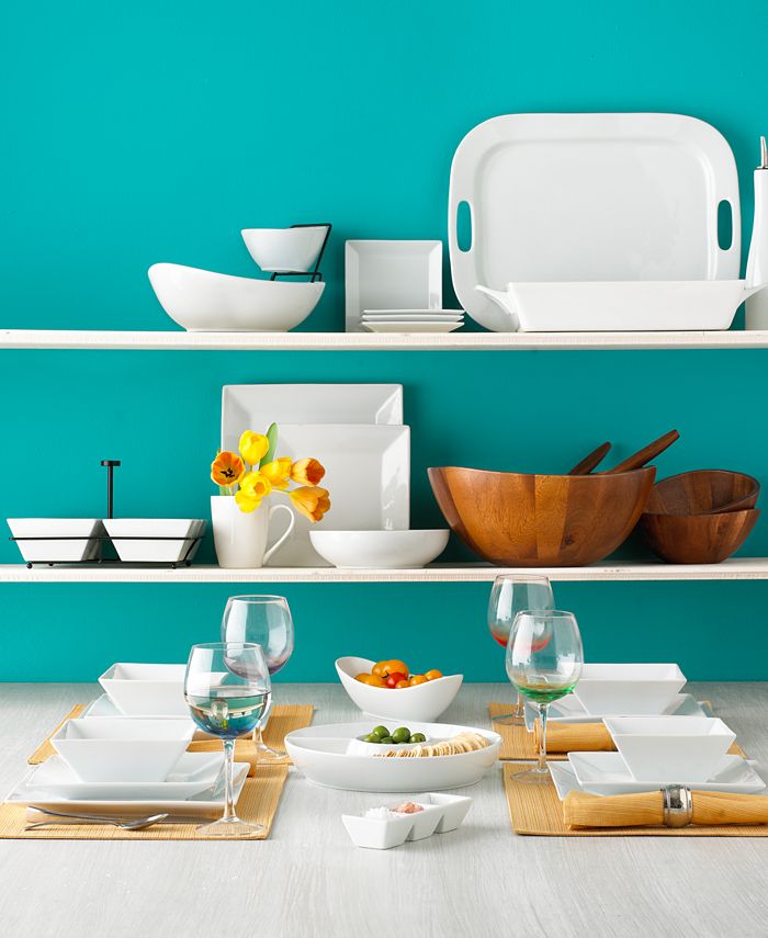 The Cellar Whiteware Square Collection, Created for Macy's & Reviews Dinnerware Dining Macy's