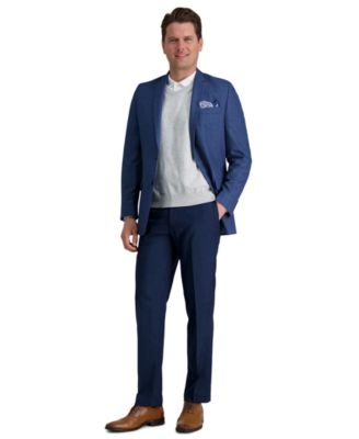 Мужские комфортные брюки премиум-класса Haggar прямого кроя с 4-полосной эластичностью, без складок, с плоской передней частью