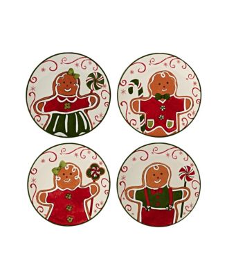 Праздничный Волшебный Пряничный набор из 4 тарелок для канапе